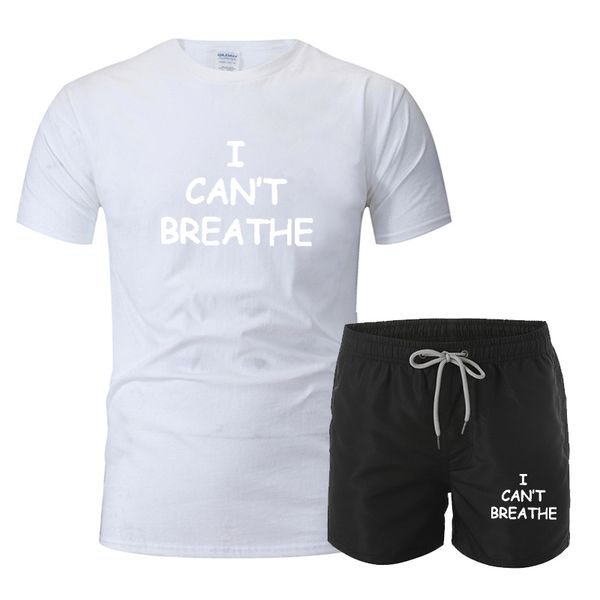 

men's tracksuits 2021 sportswear suit fitness summer printed shorts + 100% cotton t-shirt short sleeves, mail, Gray