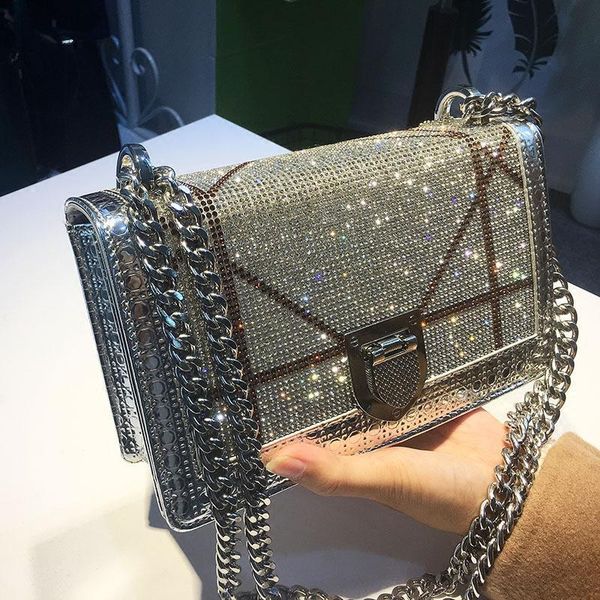 

2019 новый алмаз моды кожи плеча клатчи сумка casual цепи высокого качества сумки женщин сумки конструктора