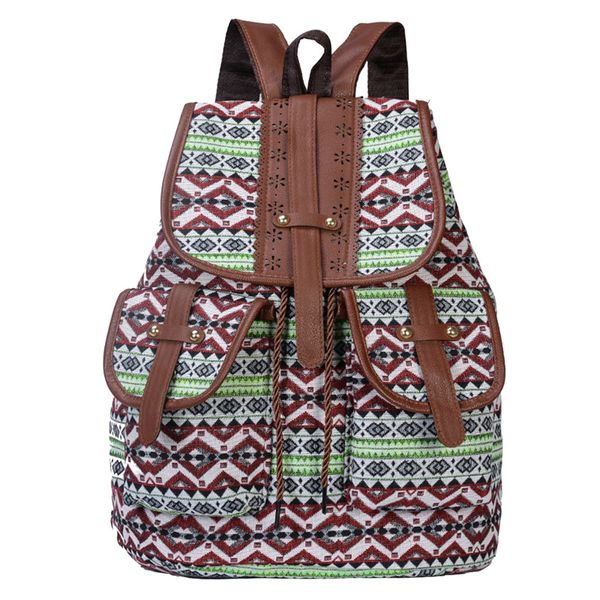 

ocardian women backpack teenager school bag female bohemian ethnic rucksack bagpack large capacity travel backpack shoulder bag