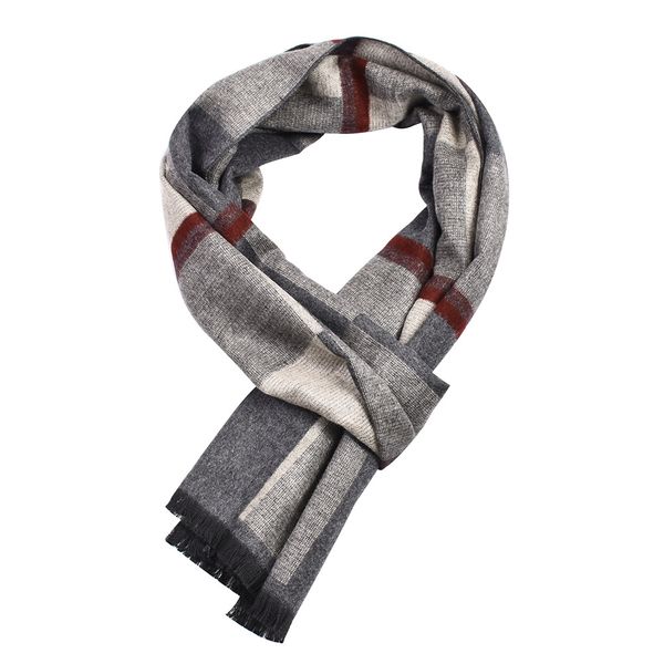 

180cm x 30cm mens scarf winter warm viscose blend scarves stripe design autumn long neckerchief man wraps accessories, Blue;gray