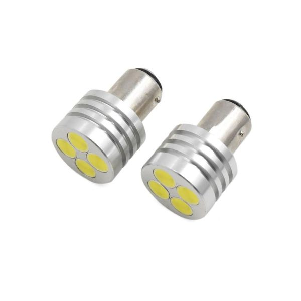 

uxcell 2pcs 1157 white 4 cob led car tail brake sbackup reverse light bulb