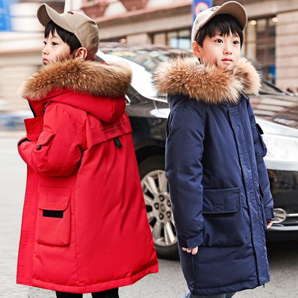 

2020 new children's boys mid-long korean baby thicken coat, Blue;gray