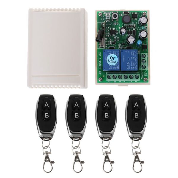 

1set ac 85-250v 2ch relay wireless receiver module 433mhz remote control switch
