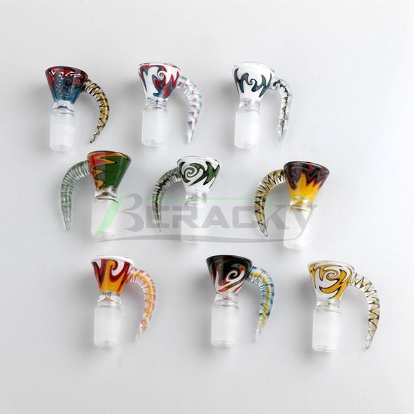 

14mm 18mm Male Wig Wag Glass Bowl Color Heady Glass Smoking Bowl Piece Smoking Accessories For Glass Water Bongs Dab Oil Rigs Pipes