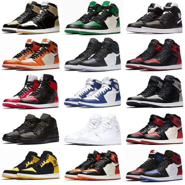 

new 1 i high og bred toe chicago banned game royal boots shoes men 1s 3 shattered backboard shadow multicolor, Black