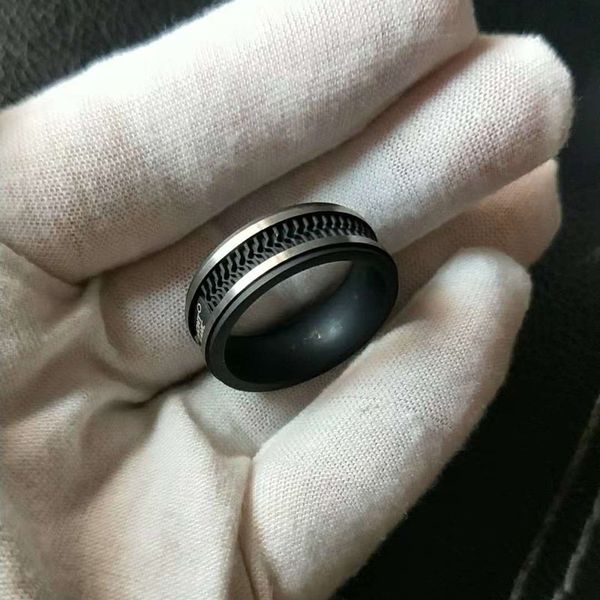 

luxury black band ring star pattern silicone ring for men stainless steel rings rubber ring usa size 7# to 12#, Silver