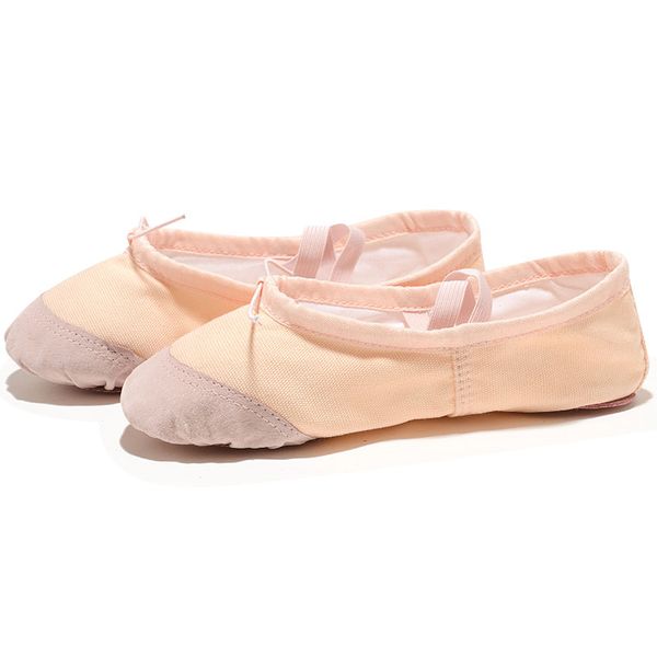 

ushine eu22-45 leather head yoga slippers teacher gym indoor exercise canvas white red dance shoes for kids girls woman