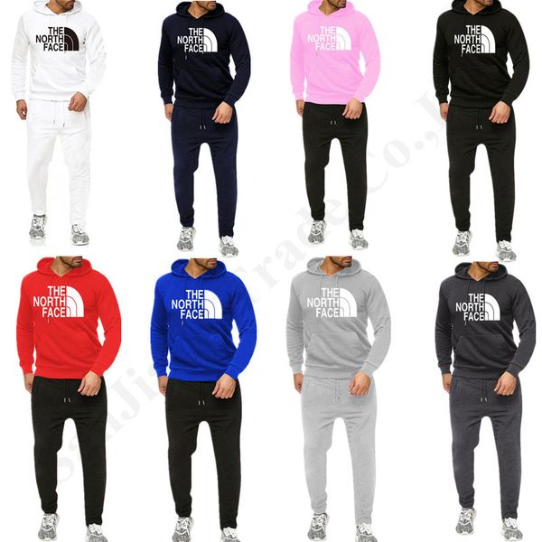 

мужская осень зимней одежды марка nf северо tracksuit с длинным рукавом толстовка толстовка брюки 2 шт комплект обмундирования лица male спо, White