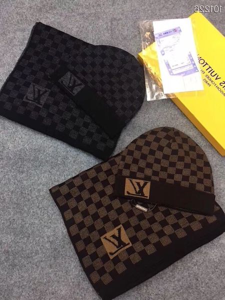 

Celebrity de ign letter printing woolen carf cap et men woman ca hmere wool carf hat 2pc petit damier m70930 002 with box