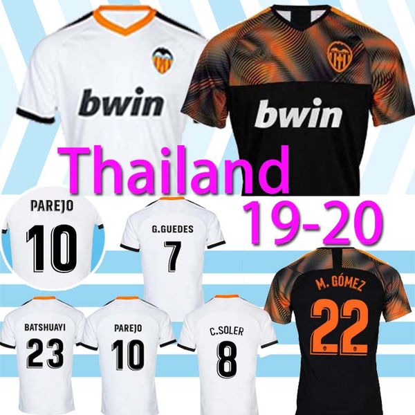 

19 20 Thailand TOP VALENCIA Soccer Jersey 2019 2020 CF HOME AWAY S.MINA RODRIGO M. PAREJO G.GUEDES KONDOGBIA Football jersey Los Shirt