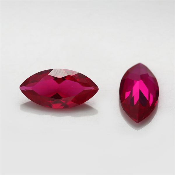 

factory price size 3x6~8x16mm maquise cut 5# red stone synthetic corundum gems stone for jewelry, Black