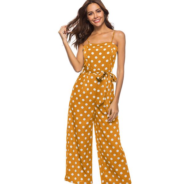

women sleeveless strapless polka dot jumpsuits overalls trousers long pants dungarees casual daily streetwear brief body mujer, Black;white