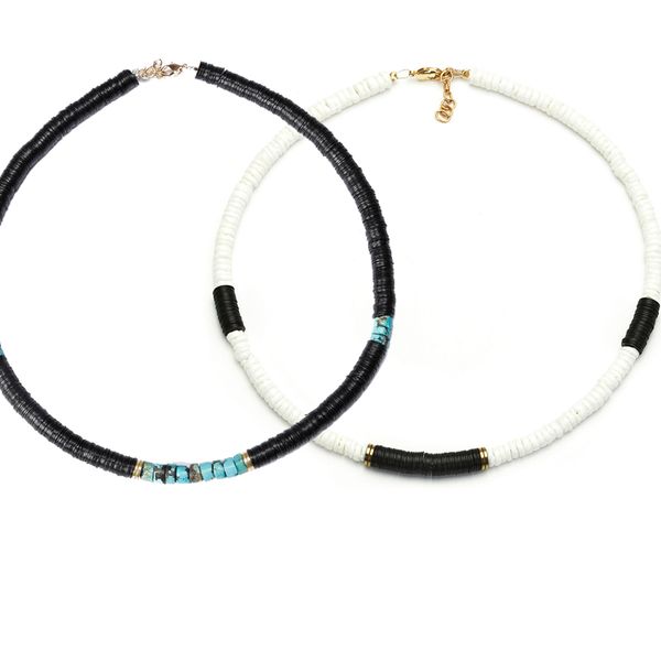 

boho jewelry colier lucite shell chokers necklace women wicca colar feminino heishi recycled disc african vinyl beads necklace, Golden;silver