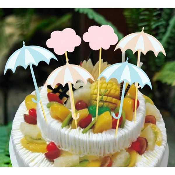 

12pcs umbrella cloud cake er wedding cupcake ers muffin fruit picks baby shower birthday party favors supplies