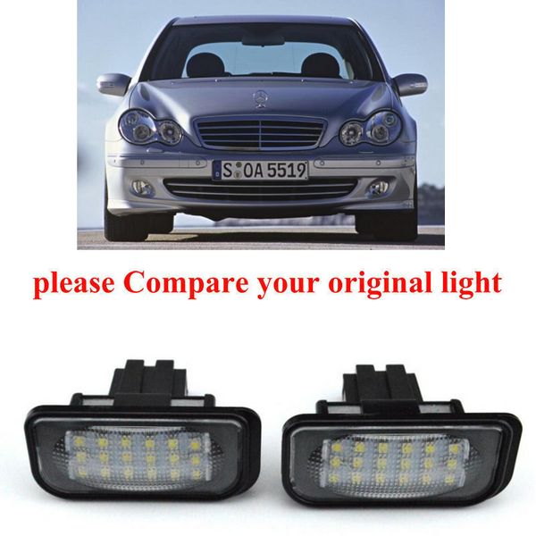 

2 bulbs xenon white led license number plate lights for w203 4d error canbus