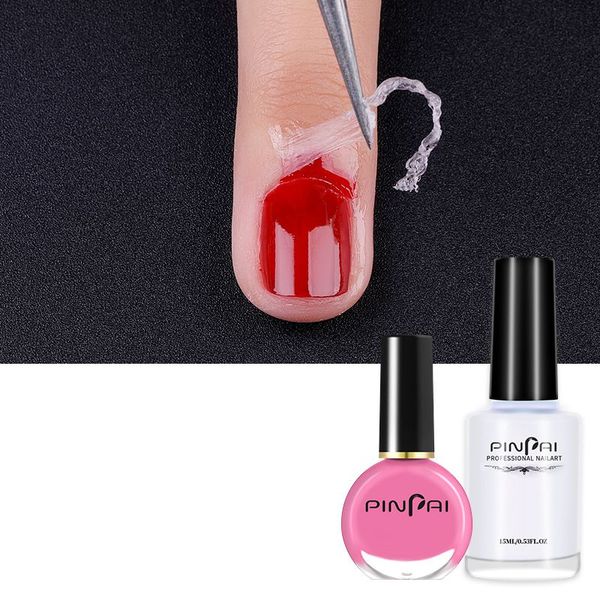 

nail polish with edge protection spill-proof glue for nail quick-drying anti-dirty liquid for, Red;pink