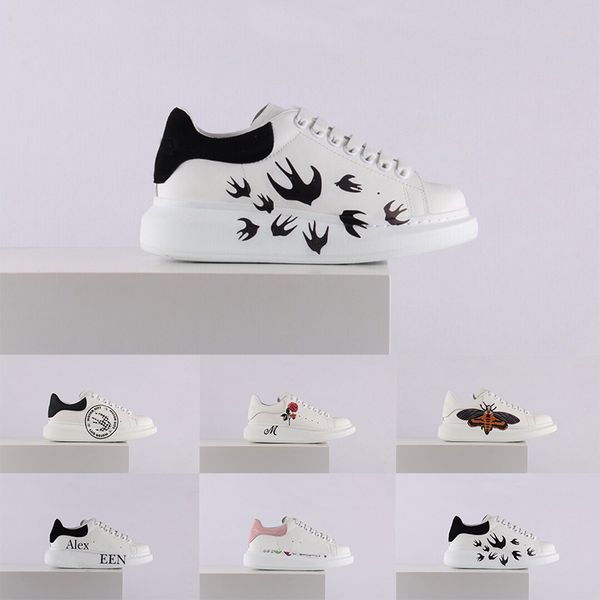 

new luxury print suede casual shoes men women lace up designer comfort pretty girl leather casual sports sneakers size 35-44, Black