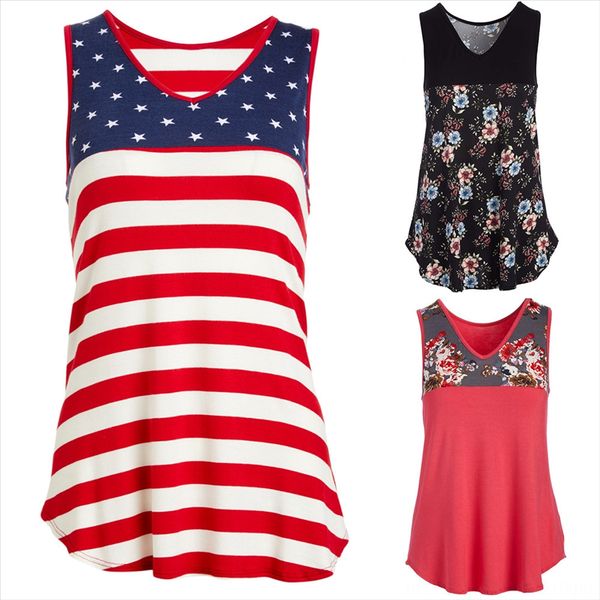 

2020 casual printed sleeveless v-neck striped women 2020 women's casual women's printed t-shirt sleeveless v-neck striped t-shirt, White