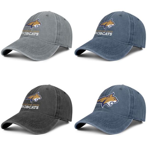 

montana state bobcats footall logo grey mens and women trucker denim cap cool fitted golf sports fashion baseball team unique classic, Blue;gray