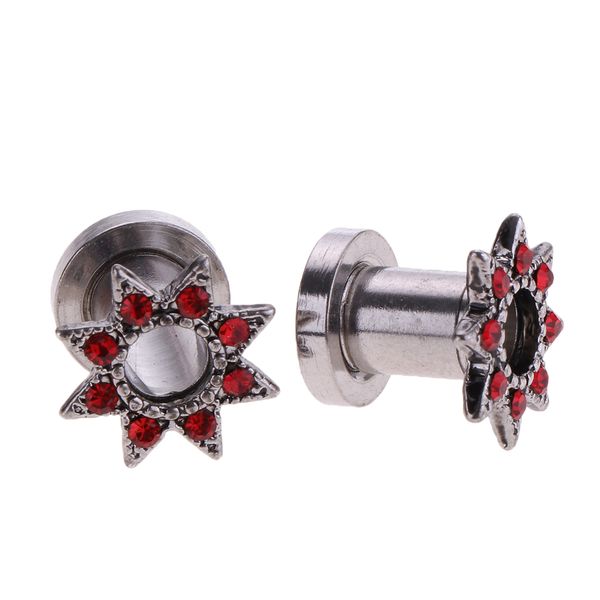 

2pcs stainless steel ear skin flesh tunnels plugs gauges earskin earrings, Slivery;golden