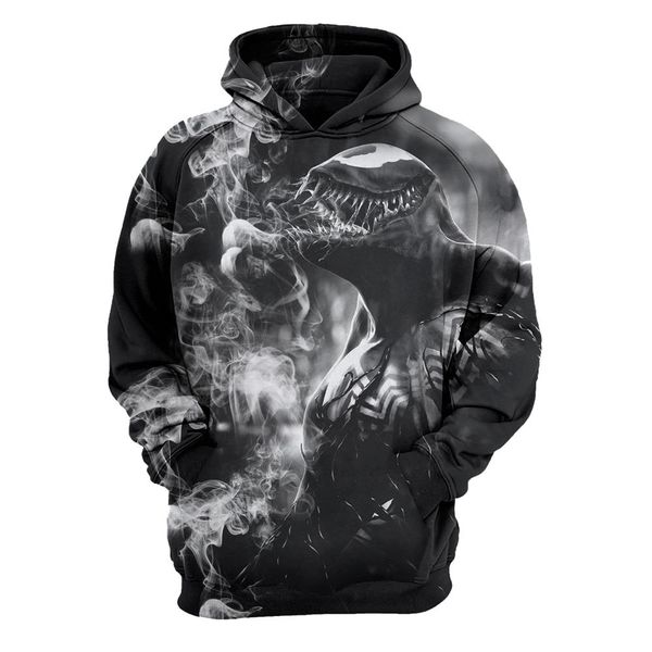 

venom печать 3d hoodies кофты свитера рождество косплей костюмы для взрослых мужчин досуг свободный пуловер с длинным рукавом одежда, Black;red