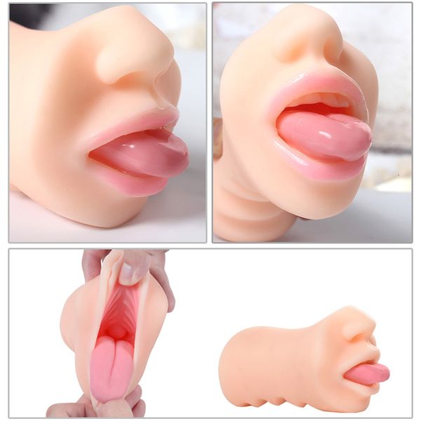 Erótico macio Deep Throat Masculino Masturbador Vagina Oral Sex Boquetes Masturbação Copa do bolso Cona Brinquedos para Adultos Sex Toys for Men Y191011