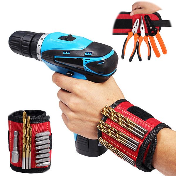 

1680d oxford cloth polyester magnetic wristband repair tool portable tool bag hand bracelet screws drill holder holding