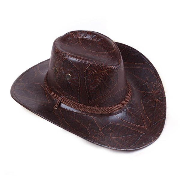 

summer american style big western cowboy hat leather straw knight hat outdoor visor male female breathable unisex