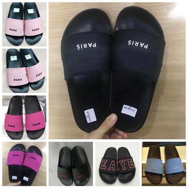 

with box slippers sandals slides casual shoes slippers sandals shoes huaraches flip flops loafers scuffs size:35-45 01, Black