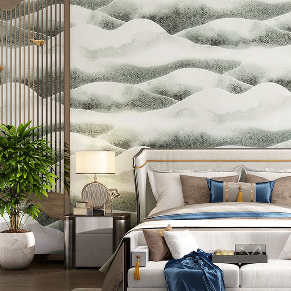 

chinese ink vintage creative art landscape bedroom non-woven mountain wall papers home decor living room mural wallpaper