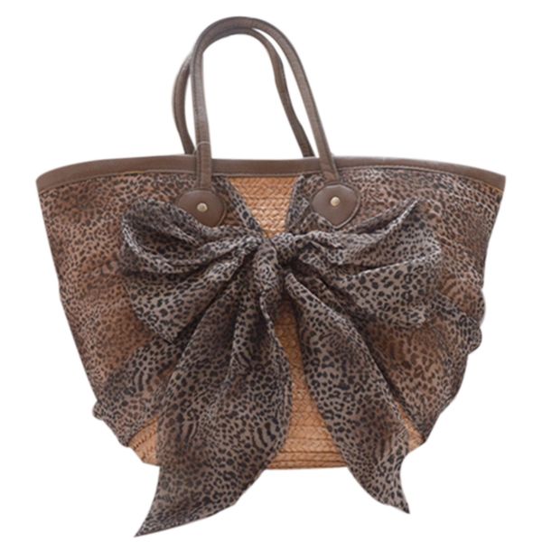 

fggs-large basket handbag straw bag bow tote bag shoulder