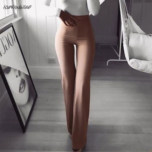 

pants women fashion solid elasticity skinny leggings falare pants trousers women high waist elastic waist clothes bottoms, Black;white