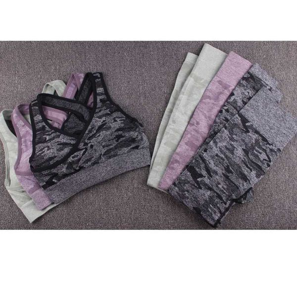 

yoga outfits women gym set clothes 2 piece sports bra and leggings jogging seamless workout tights fitness suit, White;red