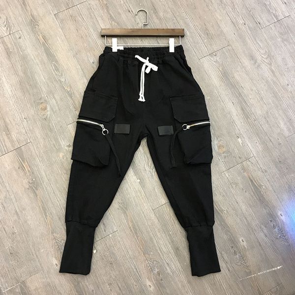 

Грузовые Брюки Мужчины Мульти-Карманы Трек Брюки Мужские Молнии Брюки Упругие Та