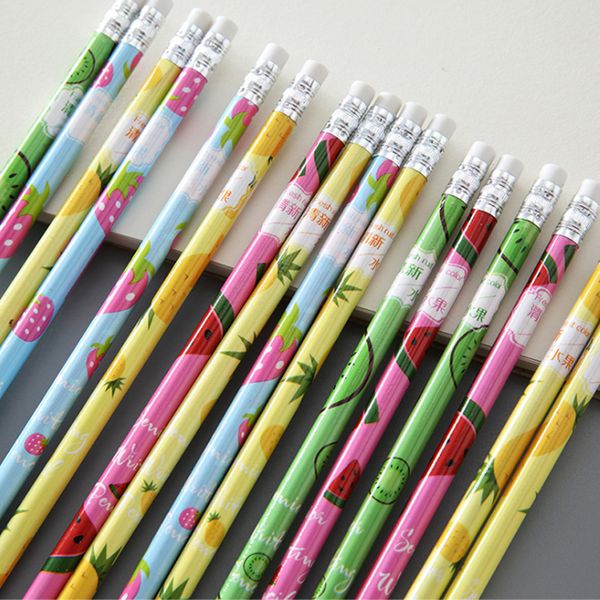 

10packs/lot kawaii fresh fruit pencil hb sketch items drawing stationery student school office supplies for kids gift