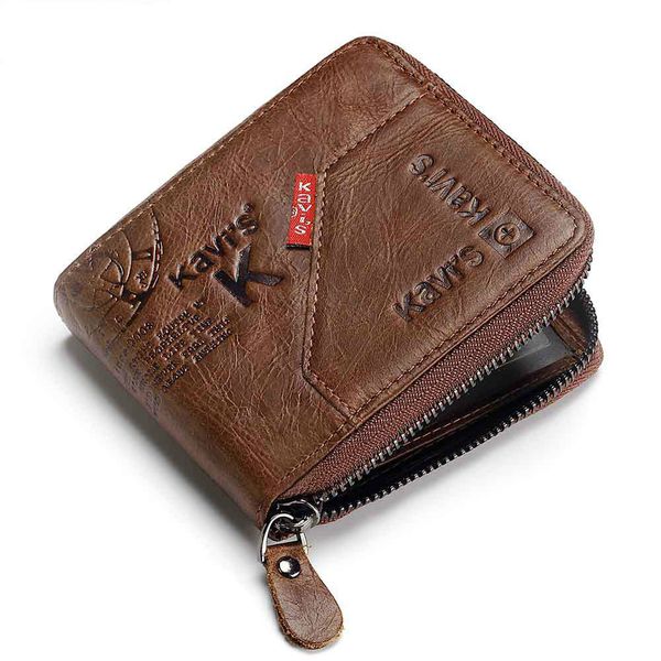 

man short fund genuine leather short fund zipper head layer cowhide youth more function soft wallet wallets for men wholesale mini delgada, Red;black