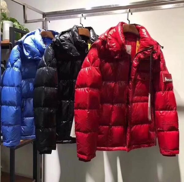 

2019 new korean men's thickened feather casual down jacket short fashion slim white duck down hooded coat, Black