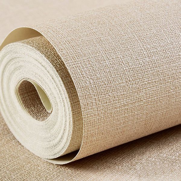 

deep waterproof pvc embossed wallpaper gray linen pattern solid color wallpaper roll for living room study bedroom tv wall decor