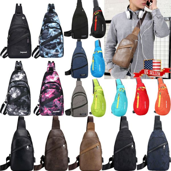 

men canva bag pack travel hiking cross body messenger shoulder sling chest pouch