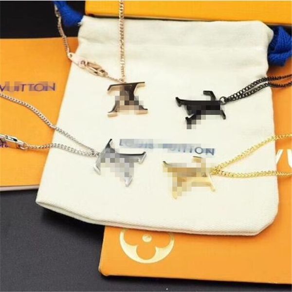 

4 colors brand newl louÃ¬s vuÃ¬ttÃµn designer jewelry women necklaces letters pendant necklaces gold chain elegant necklace, Silver