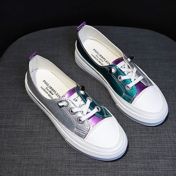 

shallow mouth women's white shoes 2019 trend new foreign students students flat flat leather mesh red shoes, Black