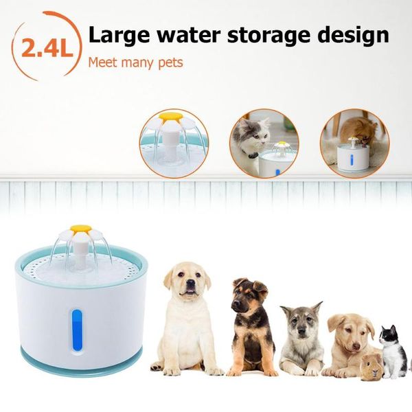 

2.4l automatic dog cat water fountain pet usb electric pet drinking dispenser filter bowl drinker feeder