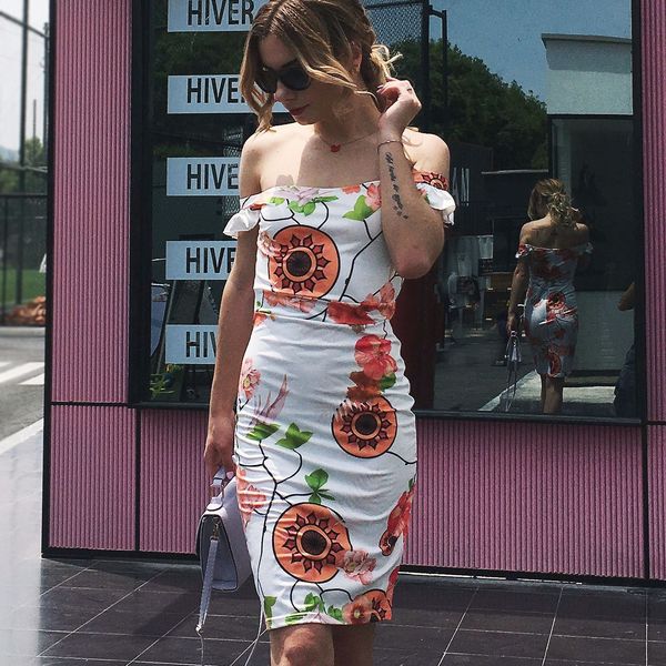 

womens designer dress printed word collar flying sleeve slim bag hip dress summer, Black;gray