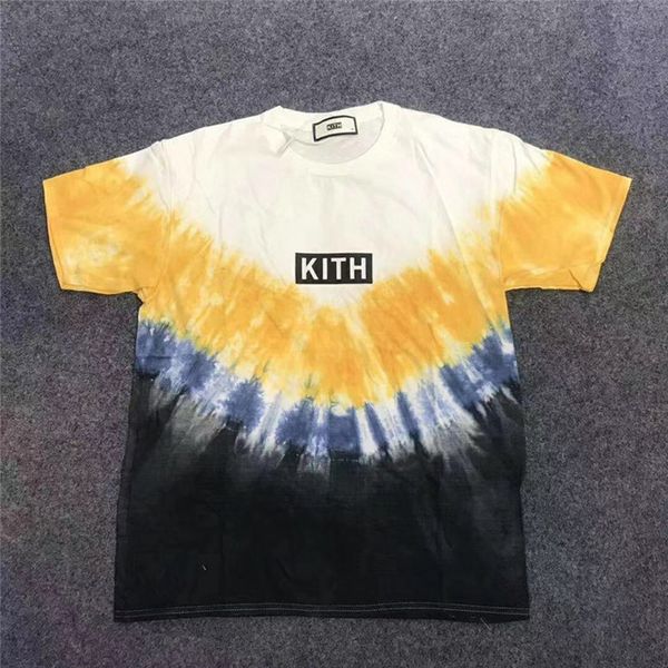 

kith галстук крашение кит футболка мужчины женщины лучшее качество футболка мужская кит футболка топ teesawpz, White;black