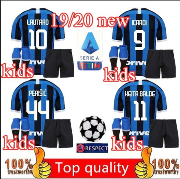 

2019 inter milan kid occer jer ey milan nainggolan peri ic lautaro home 19 20 20th anniver ary kriniar icardi football uniform hirt