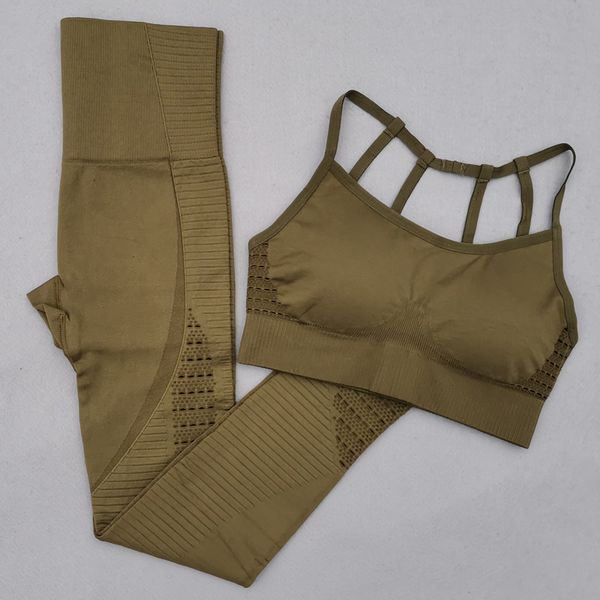 

2 piece seamless yoga set women fitness clothing sportswear woman padded push-up strappy sports bra+gym leggings sports suits, White;red