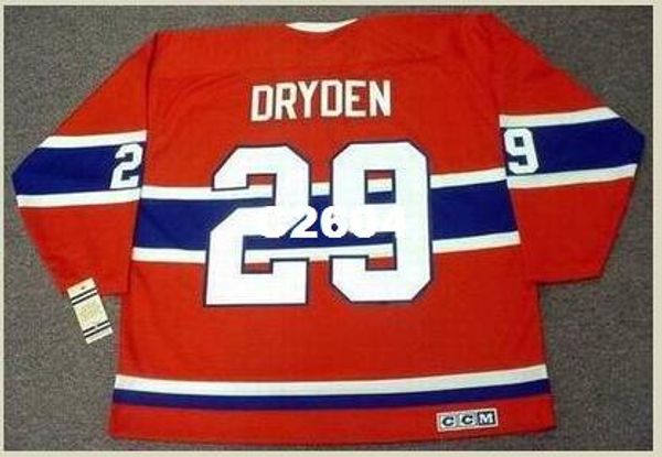 

mens #29 ken dryden montreal canadiens ccm vintage retro away hockey jersey or custom any name or number retro jersey, Black;red