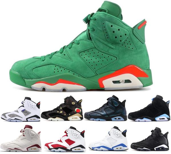 

2020 men mens black infrared 6 6s basketball shoes cny carmine gatorade green tinker unc black cat designer trainers sneakers size 40-47