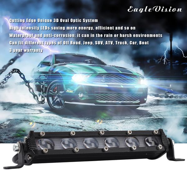 

8inch 60w long bar work light led spotlight flood spot suv boat driving lamp for offroad automobiles car light assembly