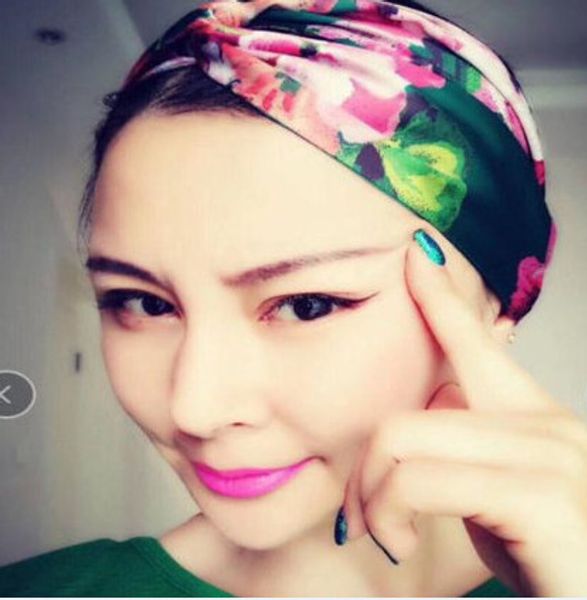 

silk cross elastic women headbands fashion flowers hair bands hair accessories gifts ing